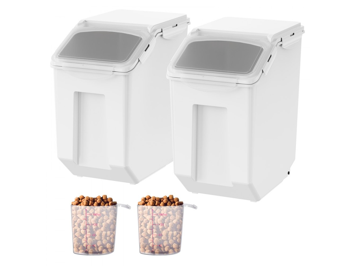 Conjunto de contenedores apilables con ruedas y tapa hermética 15l Tekmaquinas
