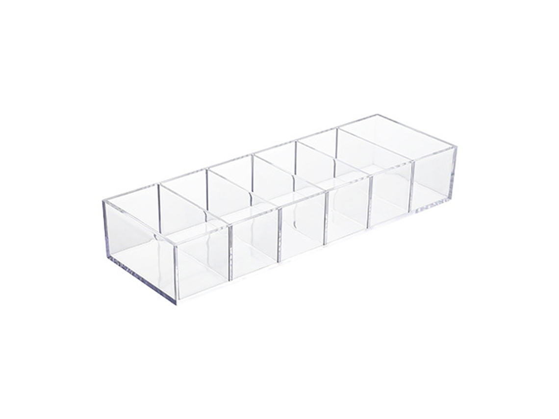 Organizador de maquillaje acrílico con divisores para exhibición (27x10x7cm) Kofihety