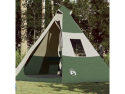 Tienda de campaña tipi impermeable verde para 7 personas