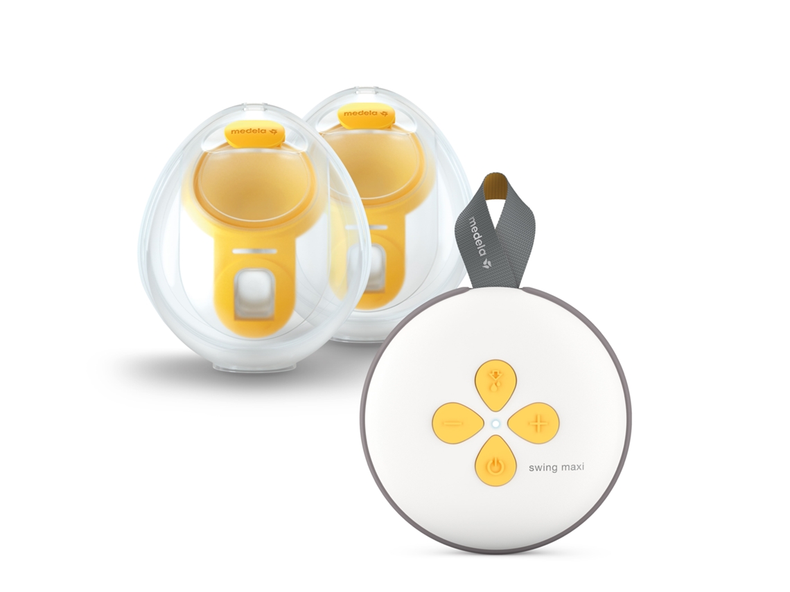 Extractor de leche eléctrico doble manos libres Swing Maxi™ Compacto, manos libres, ligero, ultra cómodo, conectado a la aplicación Medela Family