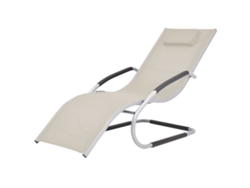 Tumbona VIDAXL Crema Metal (80x45x40 cm)