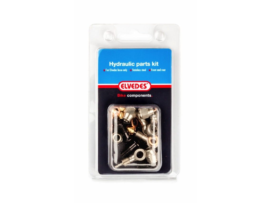 Kit adaptador hidráulico para frenos delanteros y traseros de acero inoxidable ELVEDES 9 : M9 Flange bolt + M8