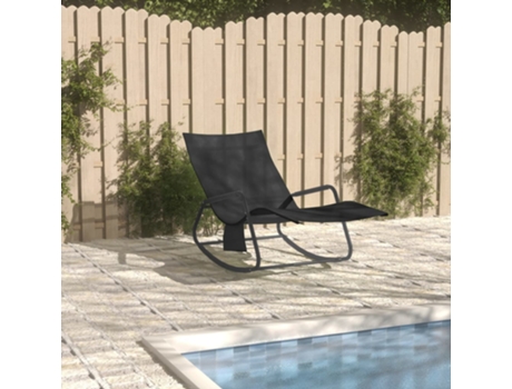 MAISON EXCLUSIVE Tumbona de acero y textilene negra