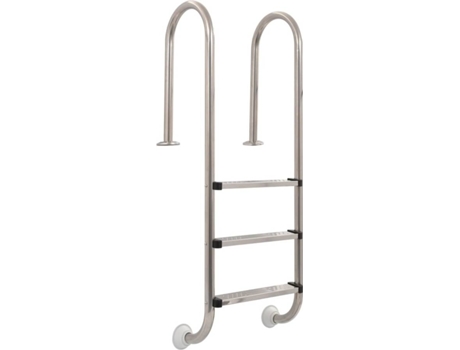 vidaXL Escalera de piscina 3 peldaños acero inoxidable 304 120 cm