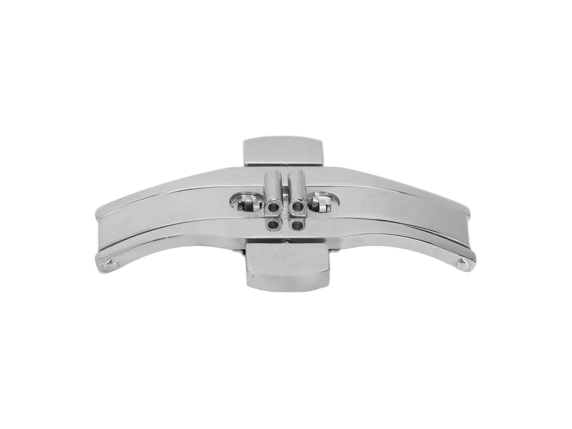Cierre Universal Plegable De Acero Inoxidable Con Botón Pulsador Para Correas De Reloj.