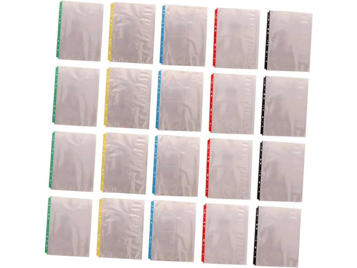 100 Protectores De Documentos Transparentes Perforados, Libres De Ácido.