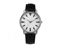 Reloj De Pulsera Analógico Clásico Vintage De Cuarzo Casual Unisex Blanco Negro