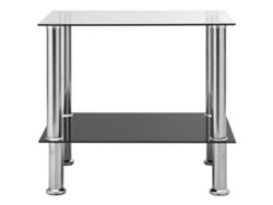 Mesa Auxiliar De Vidrio Templado Transparente 45x50x45 Cm