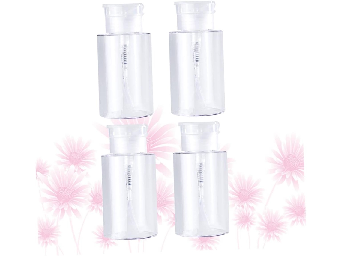 Conjunto De 4 Frascos De Apertar Para Loção E Tônico, Frascos Vazios Com Tampas Transparentes Para Viagem.