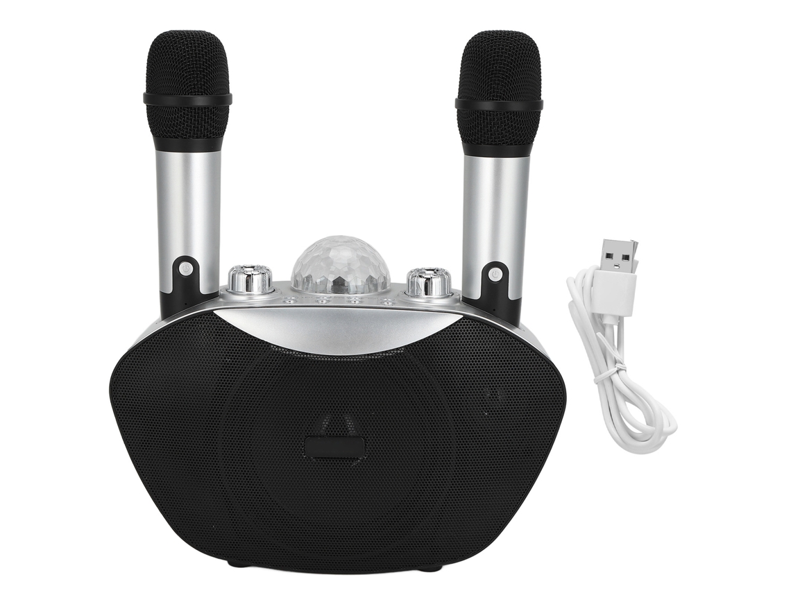 Máquina De Karaoke Portátil Con Bluetooth, Luces Rgb, Altavoz Con Micrófono Inalámbrico