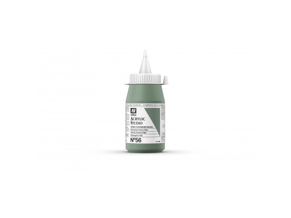 Pintura Acrilica Vallejo Studio 500 Ml (56 Verde Chromium Palido)