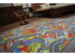 Alfombra Infantil Carreteras Big City Gris (300 x 300 cm)
