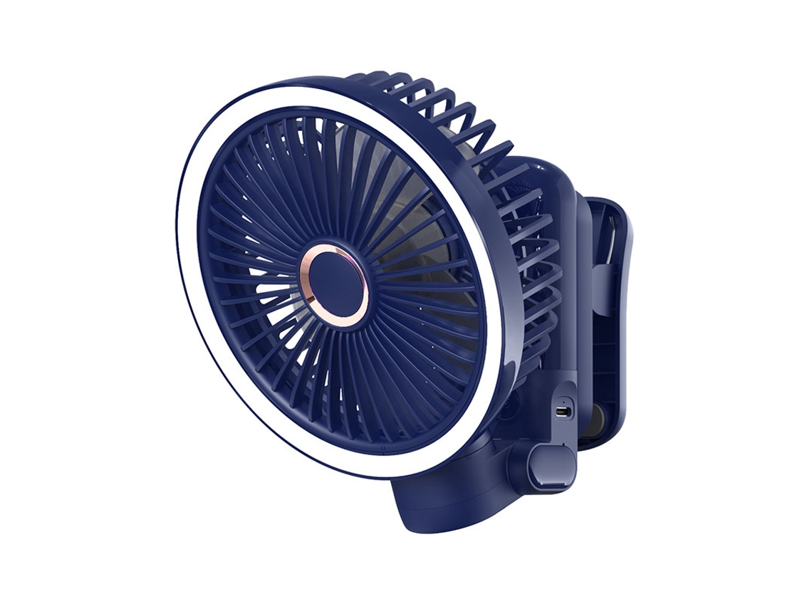 Ventilador Portátil, 7500 Mah, 4 Velocidades De Oscilación, Iluminación Led, Plegable Con Gancho, Recargable Por Usb, 28 Cm (11 Pulgadas), P