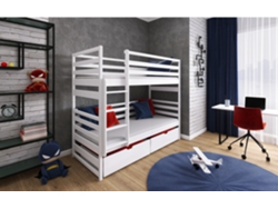 Litera FURNLUX Loft (Blanco, Madera Maciza - 88X168X161 Cm / 80X160 Cm)