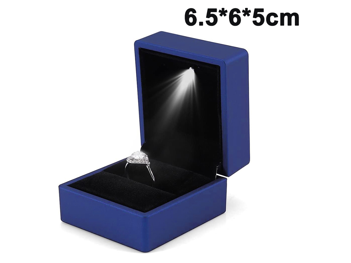 EIOORORRIY Caixa Iluminada Led Par Aliança Brinco Porta-jóias Organizador De Embalagem Para Noivado Casamento Presente