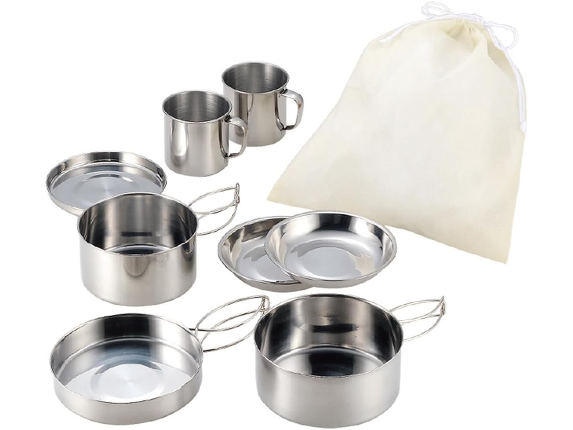 Juego De Utensilios De Cocina De Acero Inoxidable Ligero, Portátil Y Multifuncional Para Acampar.