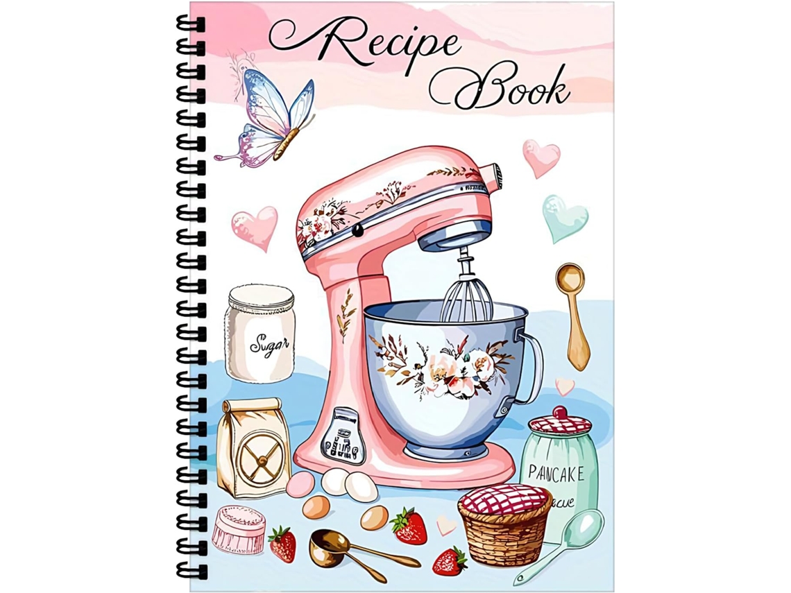 De familiares, 100 hojas, cuaderno de recetas en blanco, encuadernado en espiral para notas manuscritas.