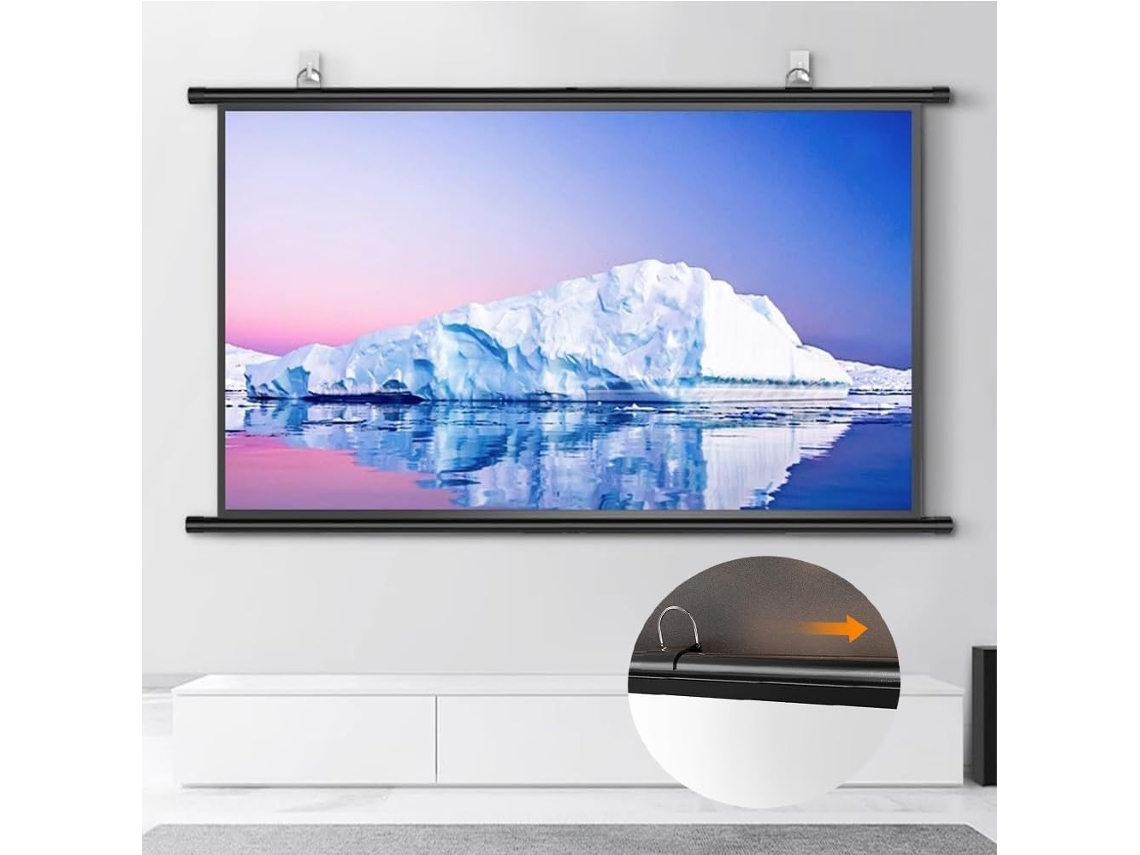 Pantalla de proyección portátil de 50 pulgadas con formato 4:3 para uso doméstico y en exteriores.