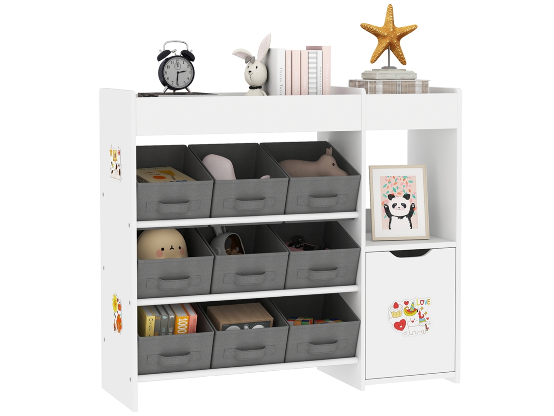 Organizador Infantil 9 Cestos Adesivos 92x30x80 Branco