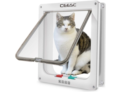 Puerta Grande Para Gatos Puerta Grande Para Gatos Con Cerradura De 4 Vías Puerta Resistente A La Intemperie Para Gatos ELKUAIE