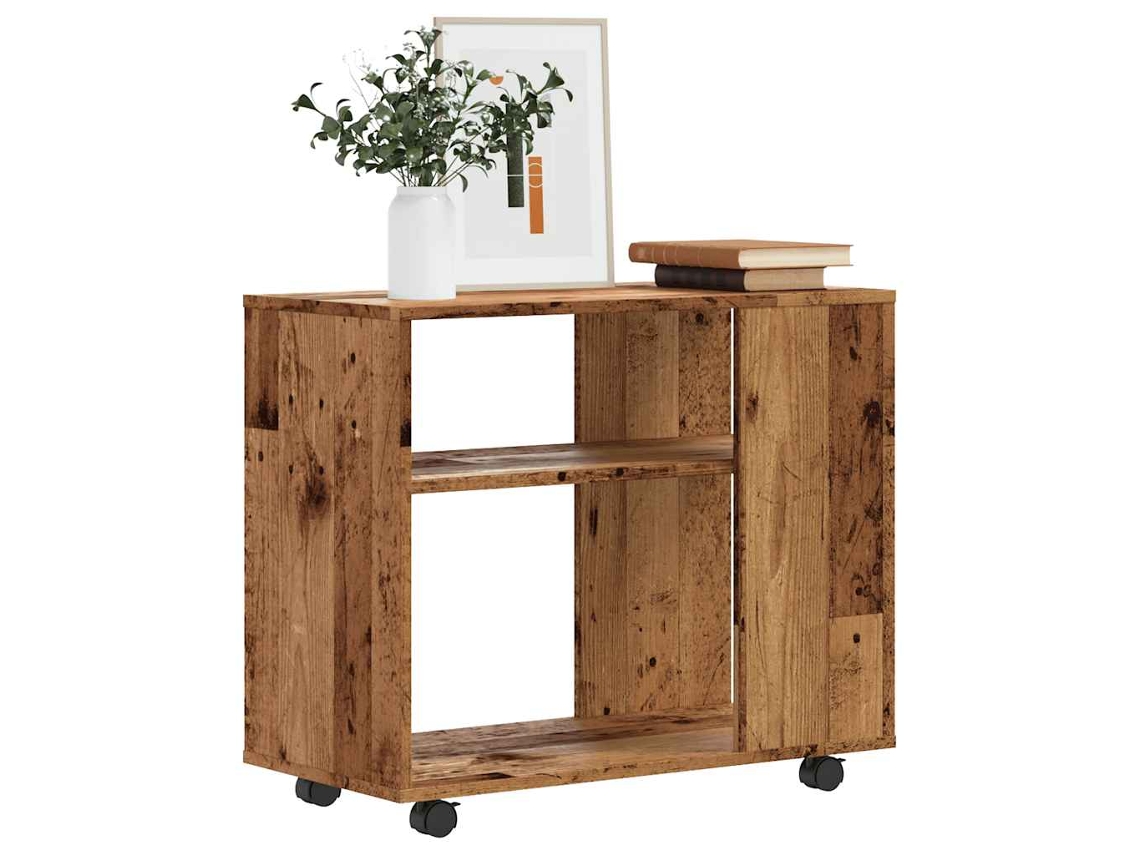 Mesa Auxiliar De Madera Contrachapada Envejecida 70x35x55 Cm
