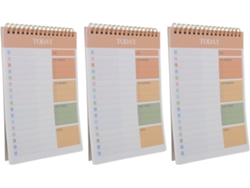 Cuaderno De Gestión Del Tiempo A5 Naranja, Paquete De 3 Cuadernos De Espiral Sin Fecha.
