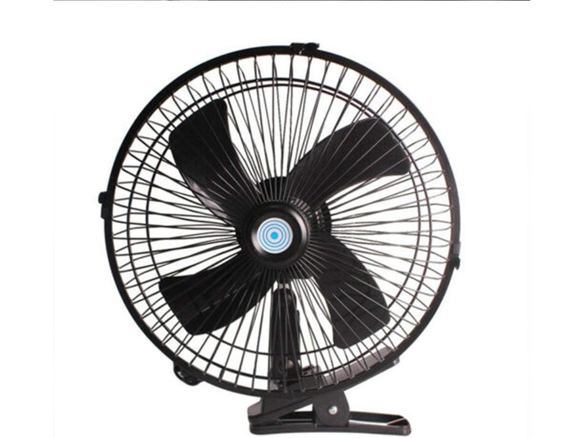 Ventilador automotriz de 1 pulgadas y 12 V – Ventilador silencioso con clip y función de rotación.
