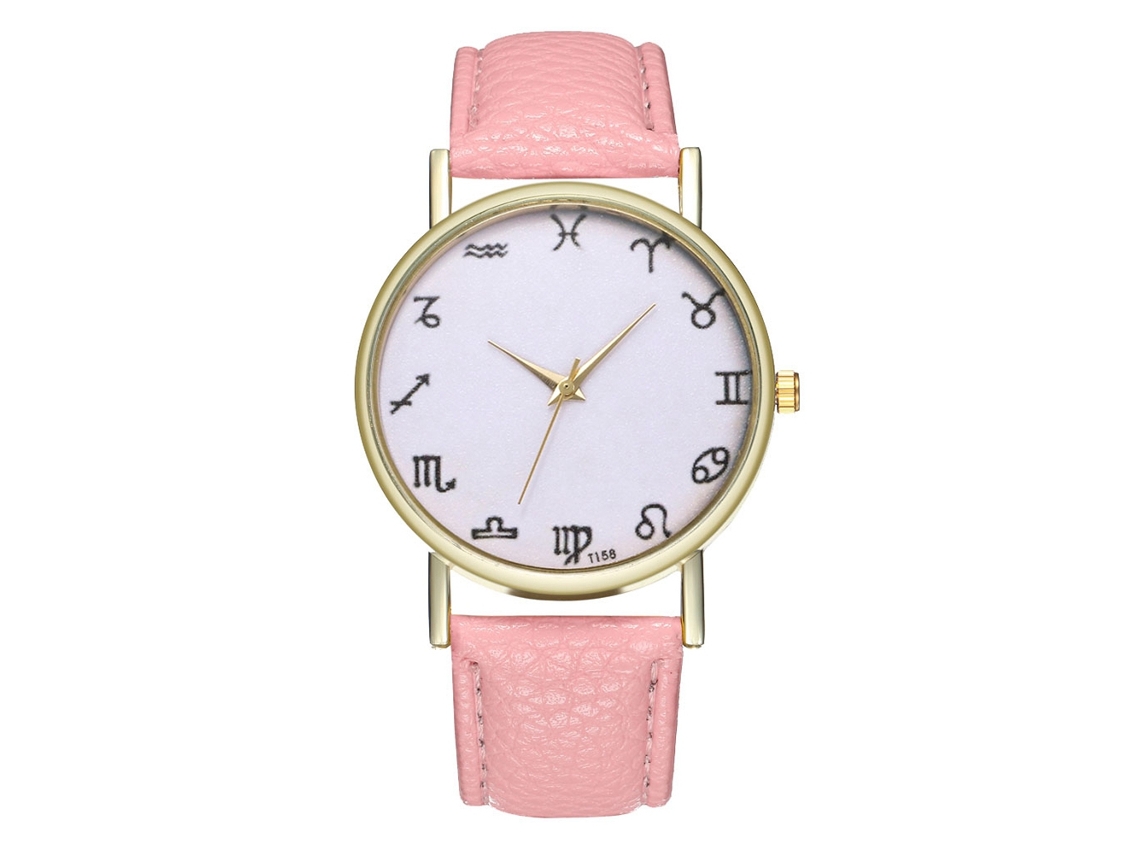 Reloj Deportivo Unisex De Cuero Con Correa De Cuero Y Movimiento De Cuarzo (rosa)