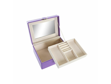Caja-Joyero DKD Home Decor Lila PU Madera MDF (17 x 13 x 8,5 cm)