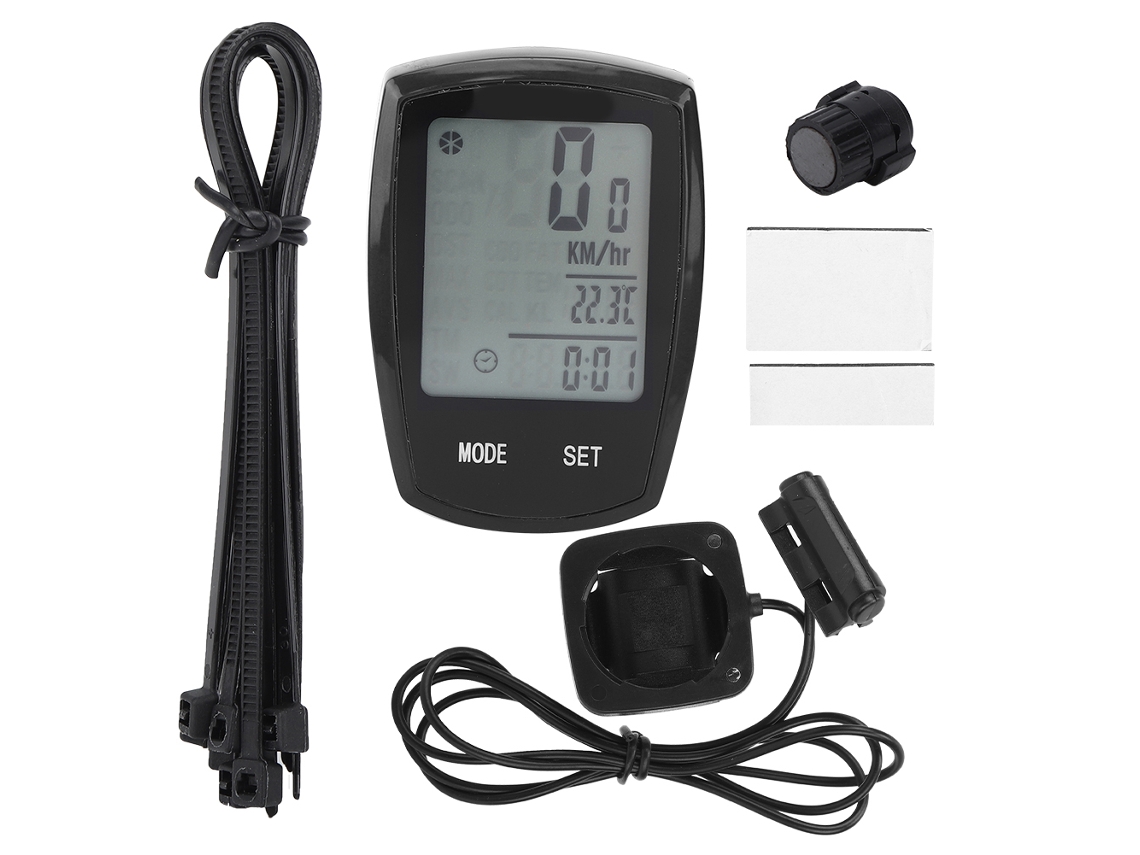 Ciclocomputador Con Pantalla Táctica Iluminada, Negro, Velocímetro Para Bicicleta, Accesorio De Ciclismo, Con Cable.