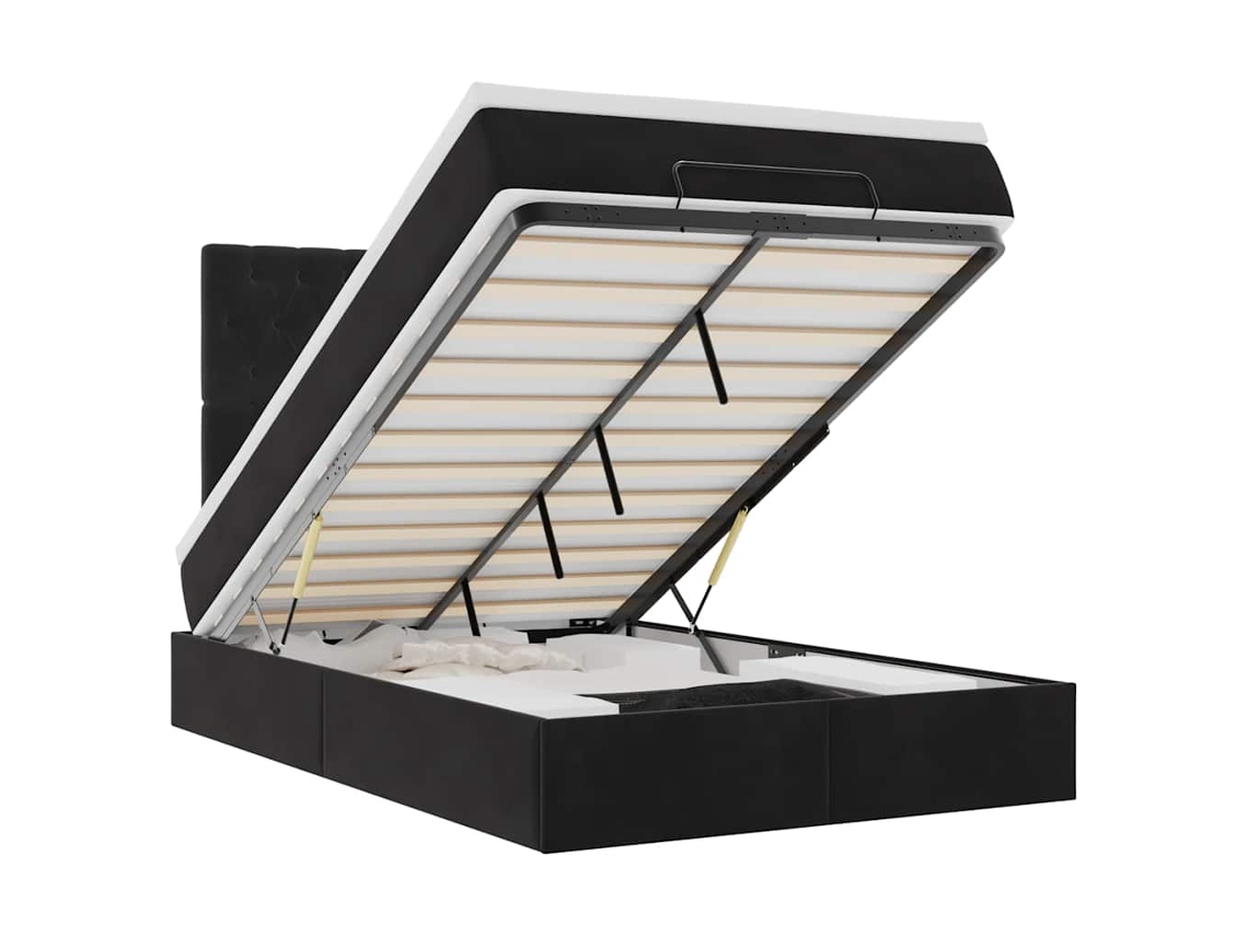 Maison Exclusive - Estructura De Cama Otomana Colchones Terciopelo Negro 120x200cm