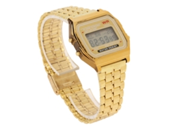 Relógio De Quartzo Com Pulseira De Couro Pu Moda Relógio Casual De Casal Com Mostrador Redondo Simples (ouro)
