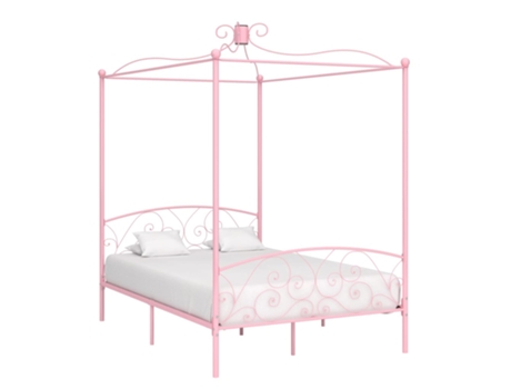 MAISON EXCLUSIVE Estructura de cama con dosel 120X200 cm metal rosa