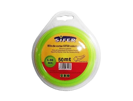 Sifer hilo desbrozadora verde cuadrado 3.00 mmx 50 mt 48222071