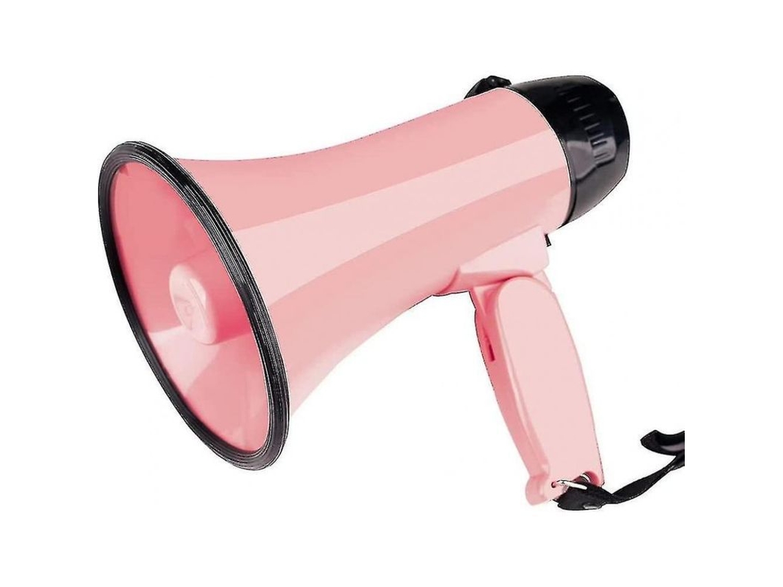 2026-megáfono Portátil 25w Con Grabación Y Sirena/alarma, Diseño Ligero Con Asa Plegable Y Abridor De Botellas Rosa