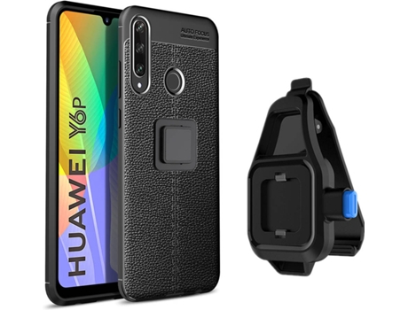 Funda Huawei Y6P Rugged Leather con Soporte de Cintura Negro