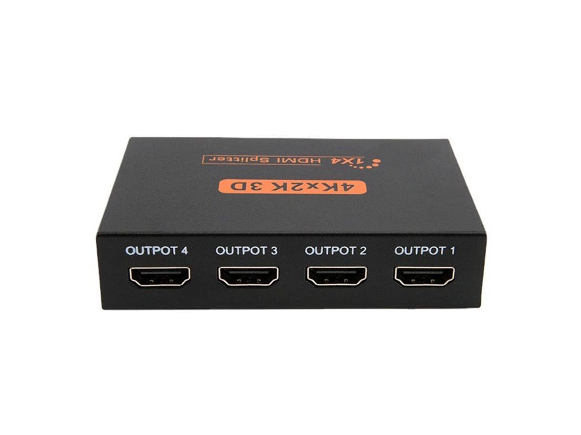 Divisor De Vídeo 1 Entrada 4 Saídas Fhd 1080p Hdcp Plug And Play Case De Metal Para Computador Desktop