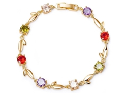 Pulsera Dorada Con Zirkonia Cúbica Brillante Y Exquisita Para Mujeres Y Niñas
