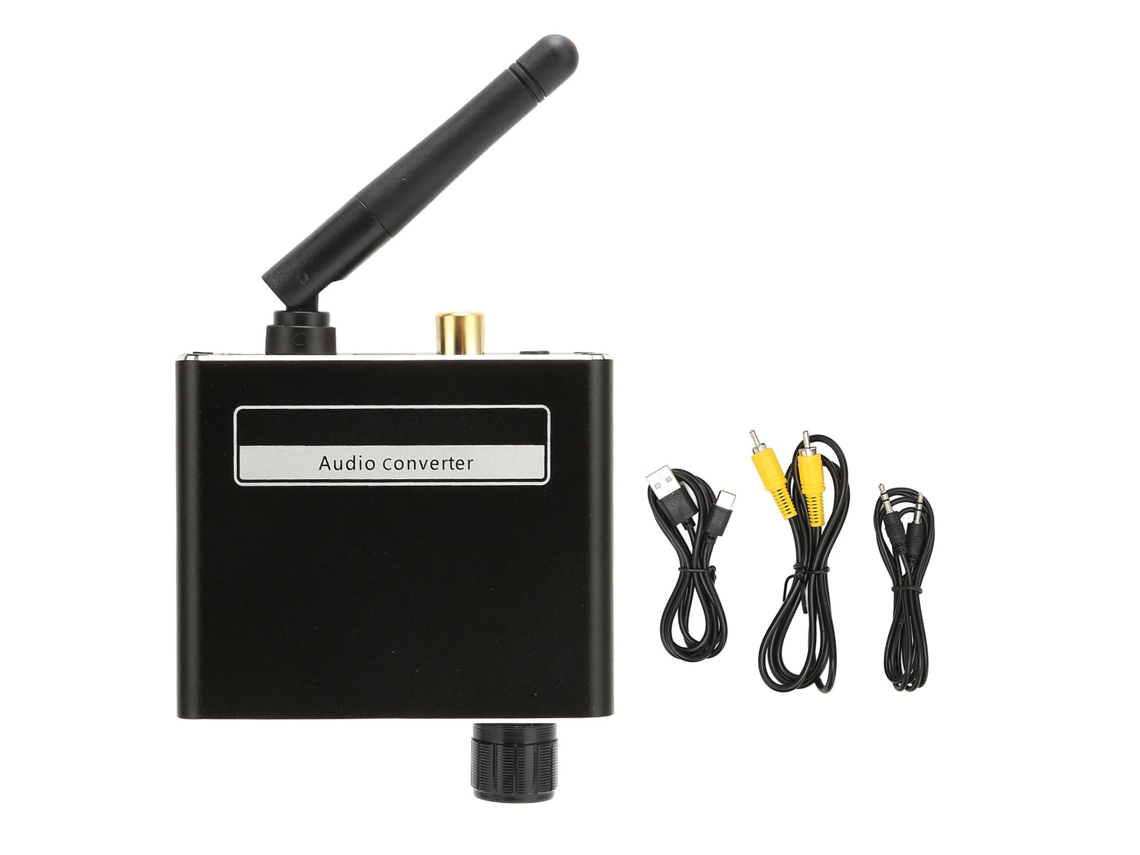 Conversor De Som Digital Para Analógico Dac Bluetooth 5.1 Com Saída Rca 3.5mm Adaptador Sem Fio