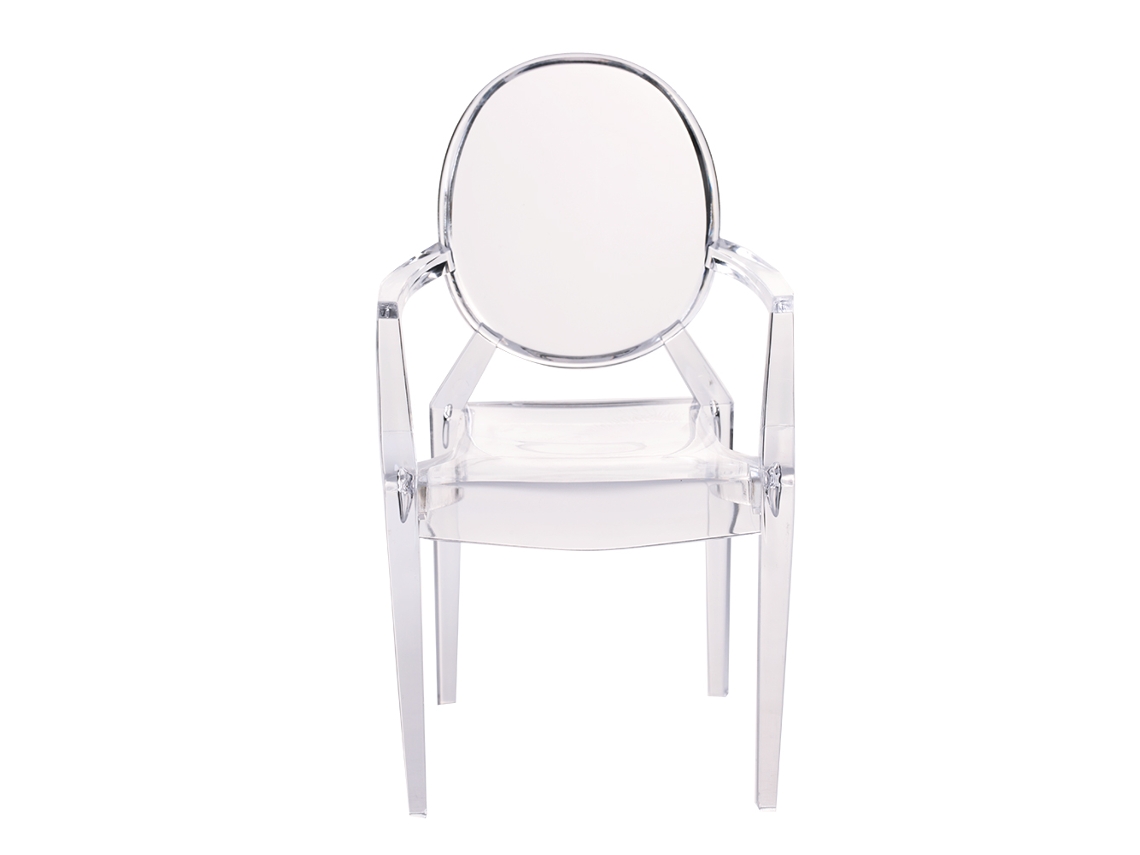 Sillón miniatura de plástico de ATS para casas de muñecas, escala 1/6, accesorio de mobiliario (transparente).