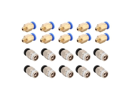 HURRISE Pc4-M10 Conector Neumático Recto Accesorio Neumático 20 Piezas Conector Recto Neumático Impresora de Computadora
