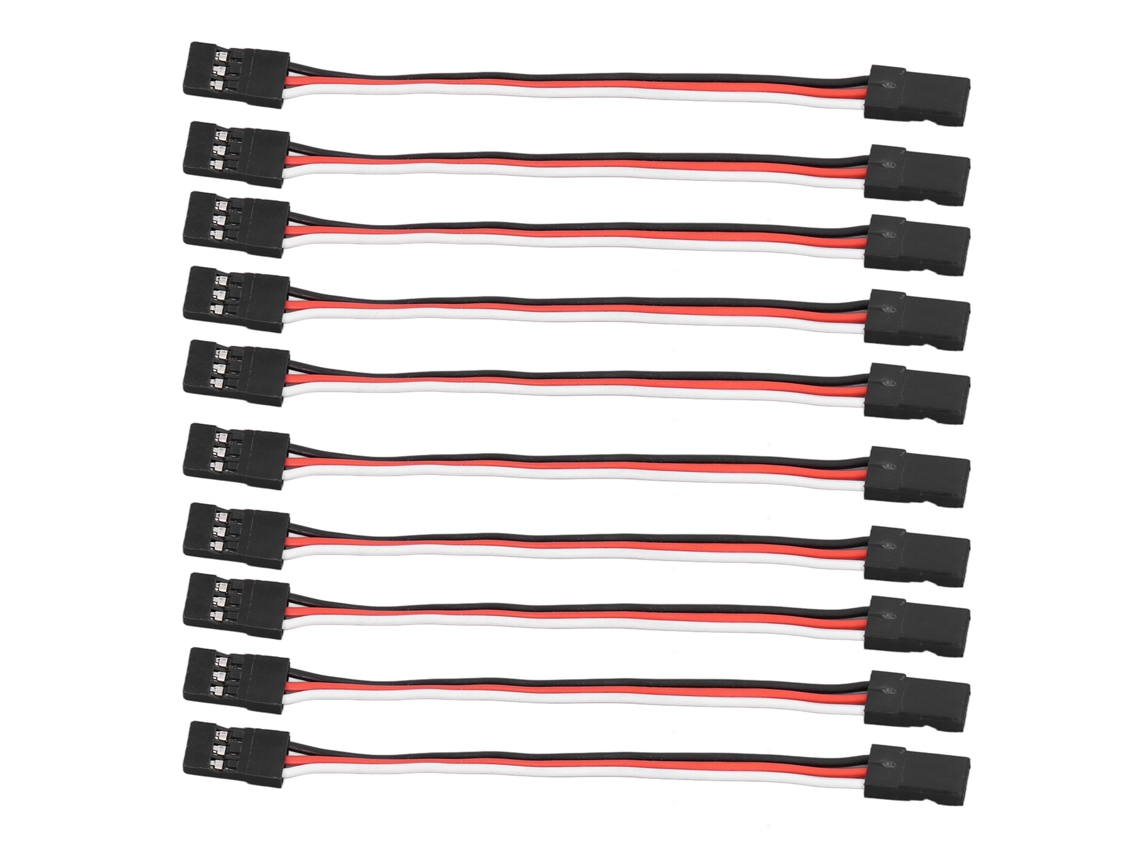 Cable Extensor Servo 3 Pin 10pcs 100mm Hembra A Hembra Núcleo Latón Para Coches Modelo