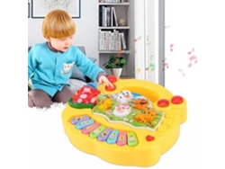 Piano musical amarillo, juguete educativo para bebés, animales de granja, juguetes para el desarrollo, regalos para niños.