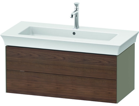 DURAVIT White Tulip, mueble de baño colgado en la pared, ancho 984 x fondo 458mm, con 2 cajones, con tecnología tip-on, WT43420