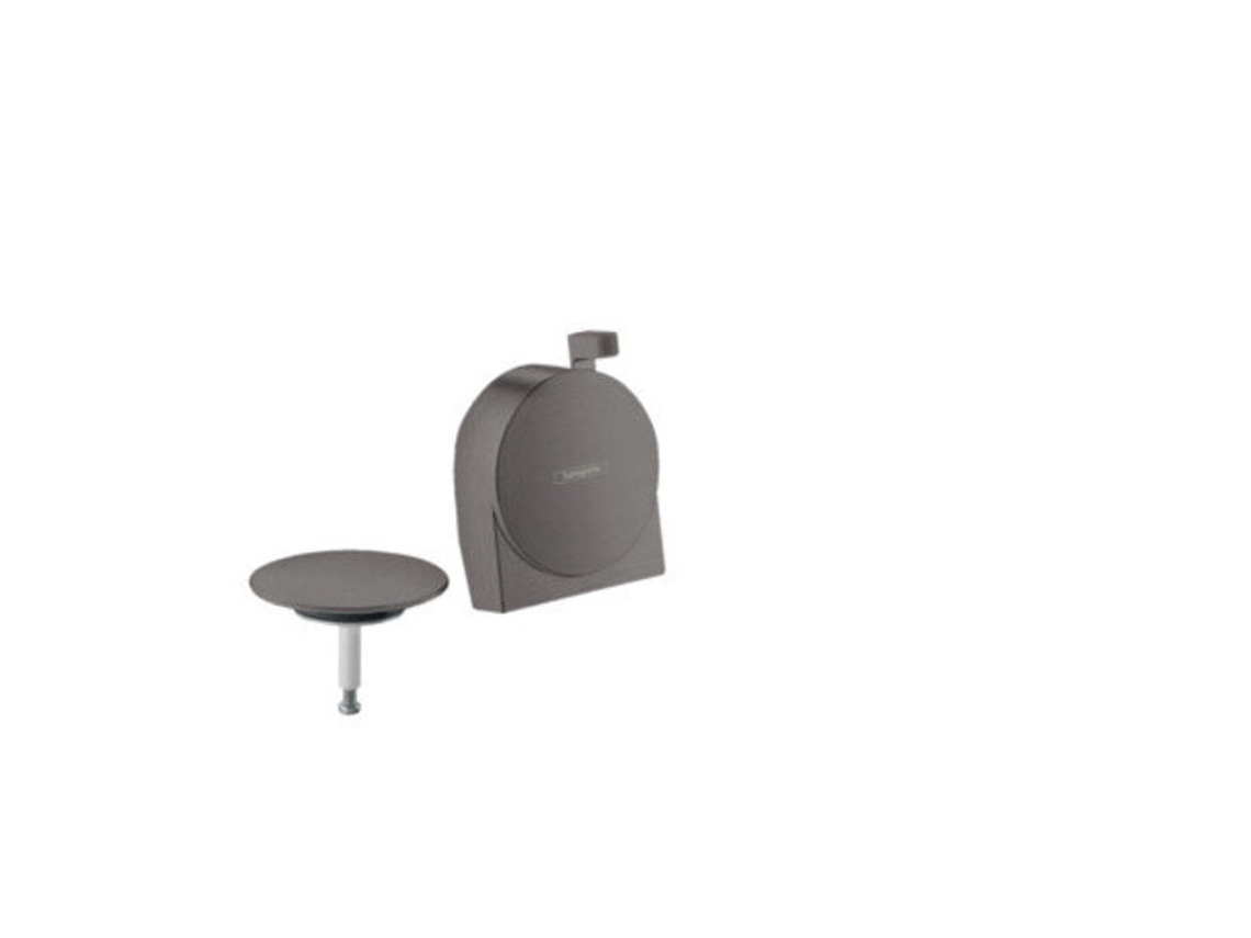 HANSGROHE Exafill S juego completo de caño de baño, desagüe y rebosadero, Color: Negro Cepillado