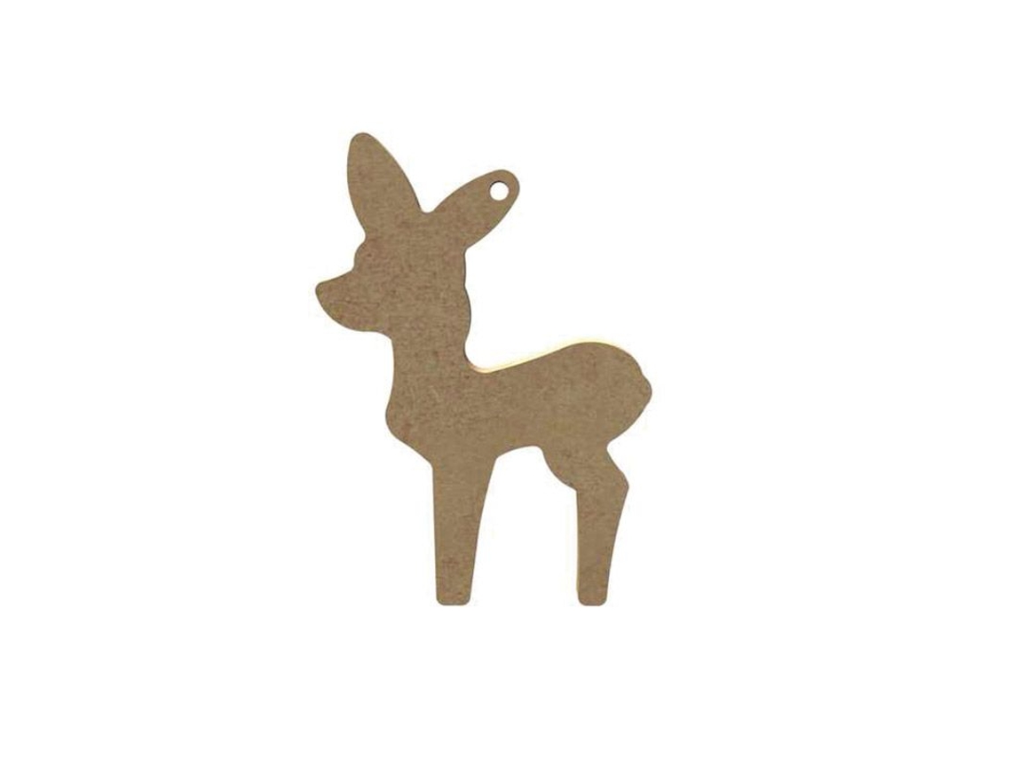 Ciervo de madera MDF para colgar - 11 x 7 cm
