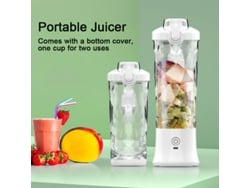 Branco Liquidificador Portátil Elétrico 600ml Batteria Recarregável Usb 4000mah Mini Misturador Frutas Smoothies Sucos