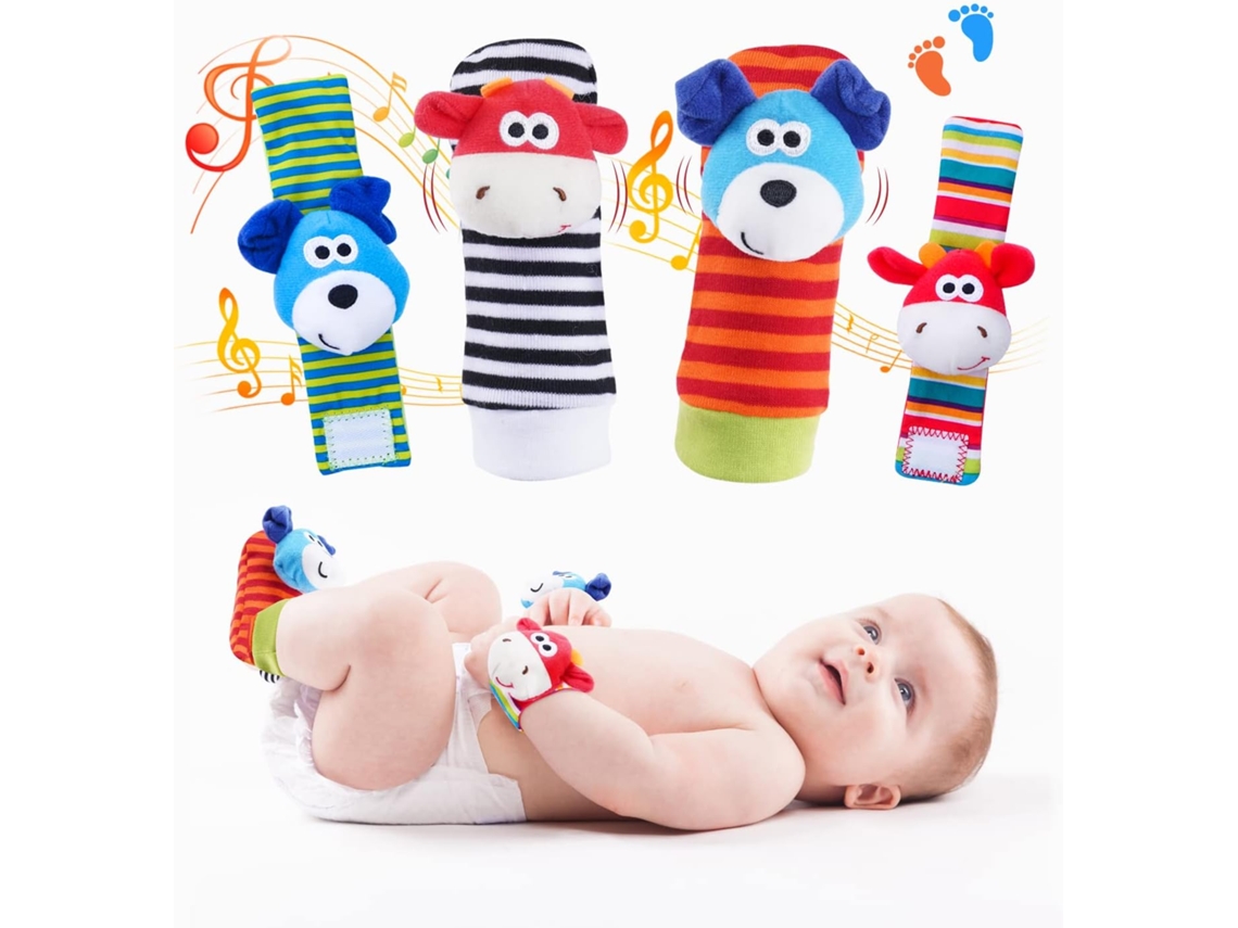 Calcetines Con Sonajero Para Bebé, Juguetes De 3 A 6 A 12 Meses, Juguete De Aprendizaje Para Niña Y Niño, Henten Home