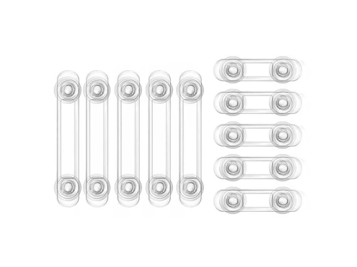 10 Cerraduras De Seguridad Transparentes Para Niños Para Armarios, Cajones, Electrodomésticos Y Ventanas.