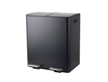 Cubo Basura SPIRELLA Pedal Retráctil Aliya 40L Negro Mate 2x20L compartimentos
